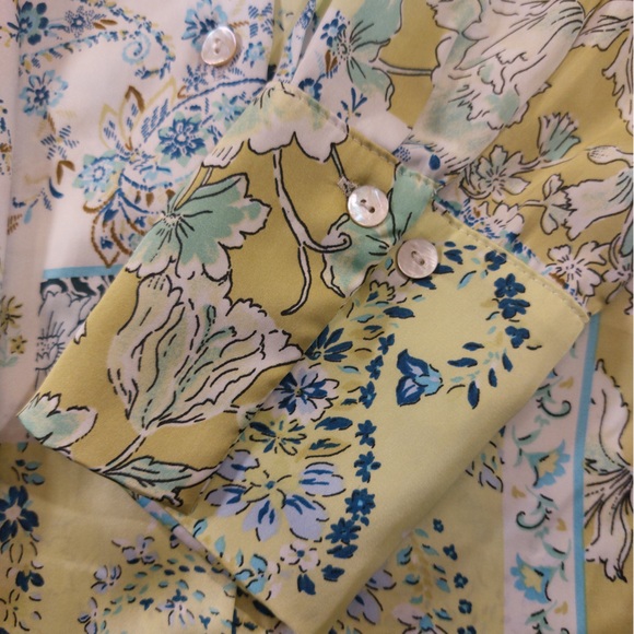 Zara Satin Patchwork Paisley Button Shirt - Picture 8 of 9